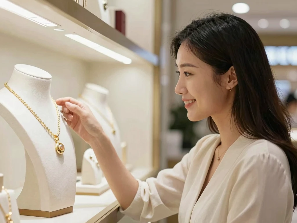 Happy customer with jewelry